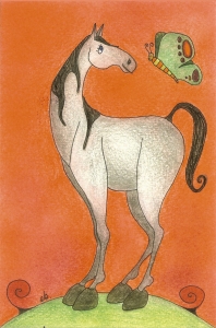 Carte postale : Cheval : Impression sur papier cartonné - Dimension : 10 cm X 15 cm - Prix : 1 € la carte -        8 € la série complète