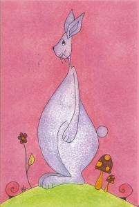 Carte postale : Lapin : Impression sur papier cartonné - Dimension : 10 cm X 15 cm - Prix : 1 € la carte -        8 € la série complète