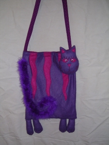 Sac en bandoulière Chat : Sac en feutrine. - Largeur : 25 cm  - Hauteur : 30 cm - 