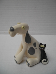 Chien et Chat : Hauteur : 10 cm - Prix : 22 €