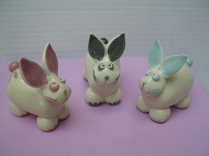 Figurine Lapin : Longueur : 6 cm - Hauteur : 4 cm - Prix : 10 €