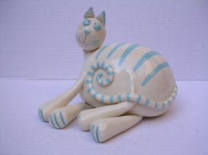 Sculpture Chat : Longueur : 22 cm - Prix : 60 €