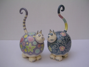 Sculpture Chat : Hauteur : 18 cm (sans la queue ) - Prix : 50 €