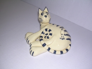 Sculpture Chat : Longueur : 22 cm - Prix : 60 €