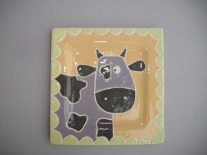 Plat Vache : Longueur: 12 cm X 12 cm - Prix: 22 €