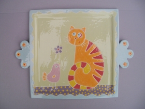 Plateau Chat : Longueur: 30 cm X 30 cm - Prix: 48 €