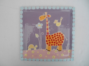 Plateau Girafe : Longueur: 30 cm X 30 cm - Prix: 48 €