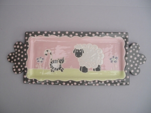 Plateau Mouton : Longueur: 30 cm X 15 cm - Prix: 30 €