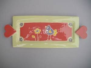 Plateau Oiseau : Longueur: 25 cm X 12 cm - Prix: 30 €