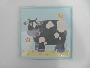 Plateau Vache  : Longueur: 30 cm X 30 cm - Prix: 48 €