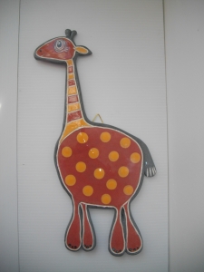 Tableau Girafe : Hauteur : 30 cm - Prix : 35 €