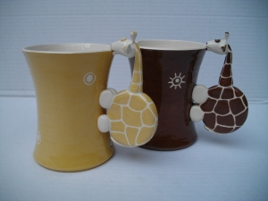 Tasse Girafe : Hauteur : 12 cm - Diamètre : 10 cm - Prix : 23 €