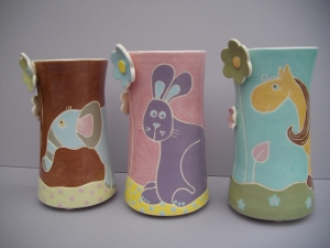 Vase : Elephant,Lapin,Cheval - Hauteur : 28 cm - Prix : 40 €