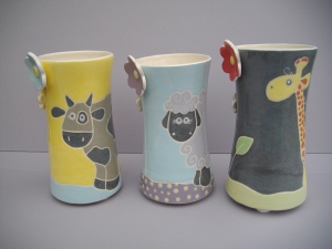 Vase : Vache, Mouton, Girafe - Hauteur : 28 cm - Prix : 40 €