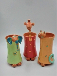 Vase : Elephant, Girafe, Chat - Hauteur : 28 cm - Prix : 40 €