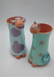 Vase : Vache, Chat - Hauteur : 28 cm - Prix : 40 €